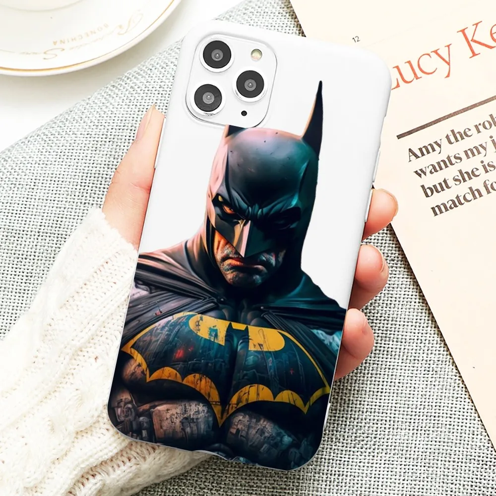 Cool B-Bat-mans Phone Case For IPhone 14 11 12 13 Mini Pro Xs Max 8 7 6 6S Plus X XR Solid Candy Color Case