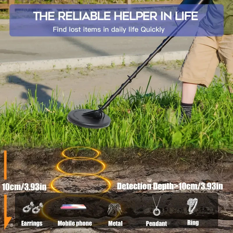 Search coil, battery powered (not included) MD-4030 metal detector. Professional underground treasure finder, ID68 waterproof
