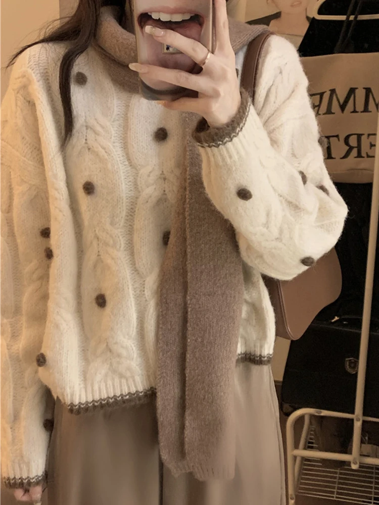

Oversized Sweater Women Korean Fashion Sweet Pullovers Female Loose Casual Jacquard Jumper Ladies Winter Long Sleeve Sweaters