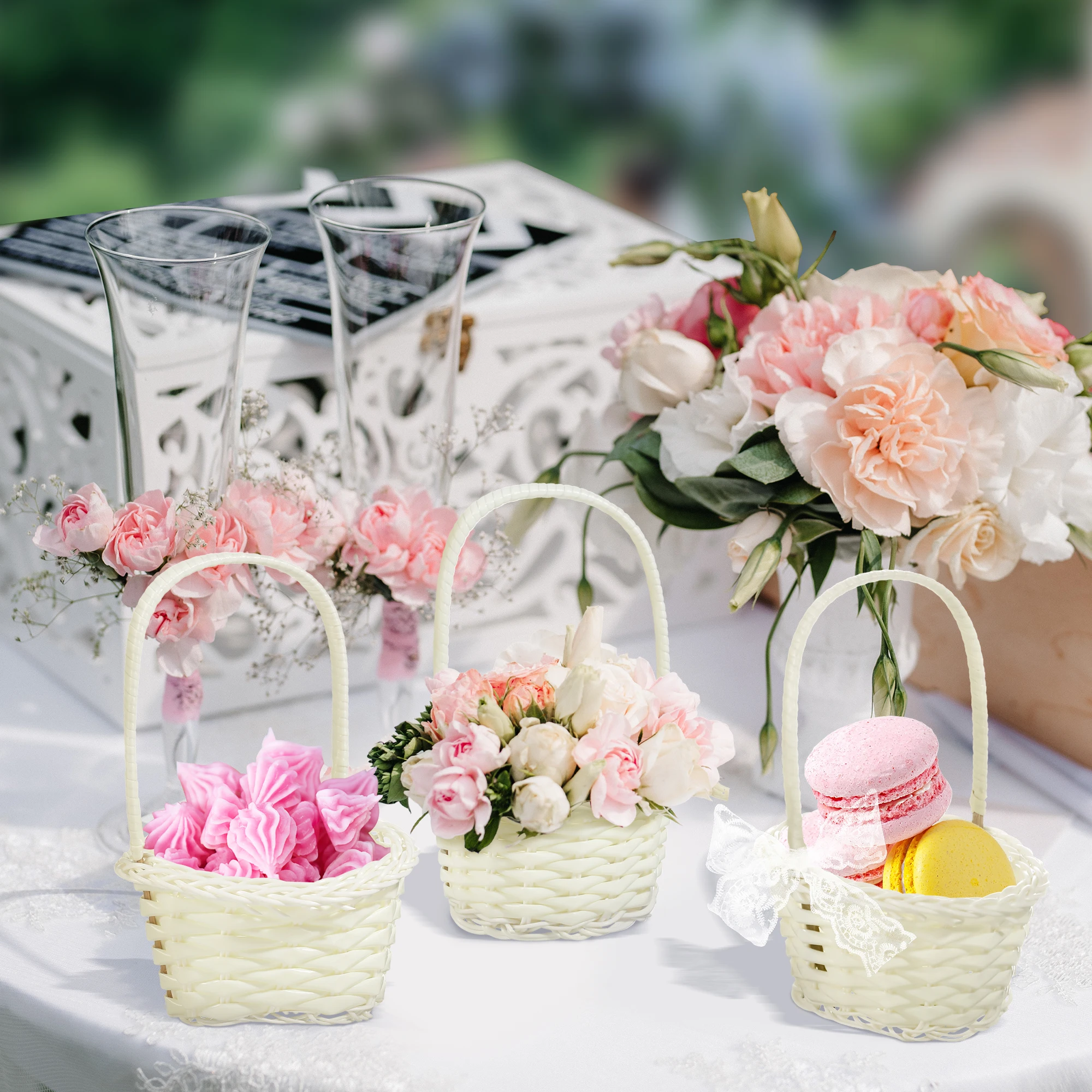 Authentic Woven Flower Basket - Gardening Tools Girls 评论和价格