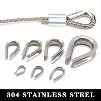 M2 M3 M4 M5-M6-M8-M10 304 Stainless Steel Cable Wire Rope Protective Sleeve  Chicke Riggingn Heart Ring Fixing Workpiece