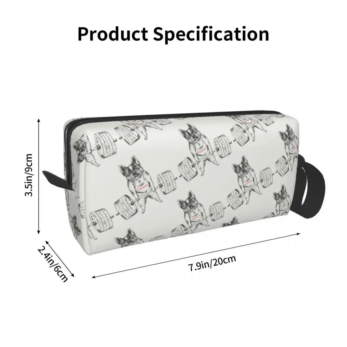 Frenchie Lift Makeup Bag Cosmetic Organizer Storage Dopp Kit Toiletry Cosmetic Bag for Women Beauty Travel Pencil Case