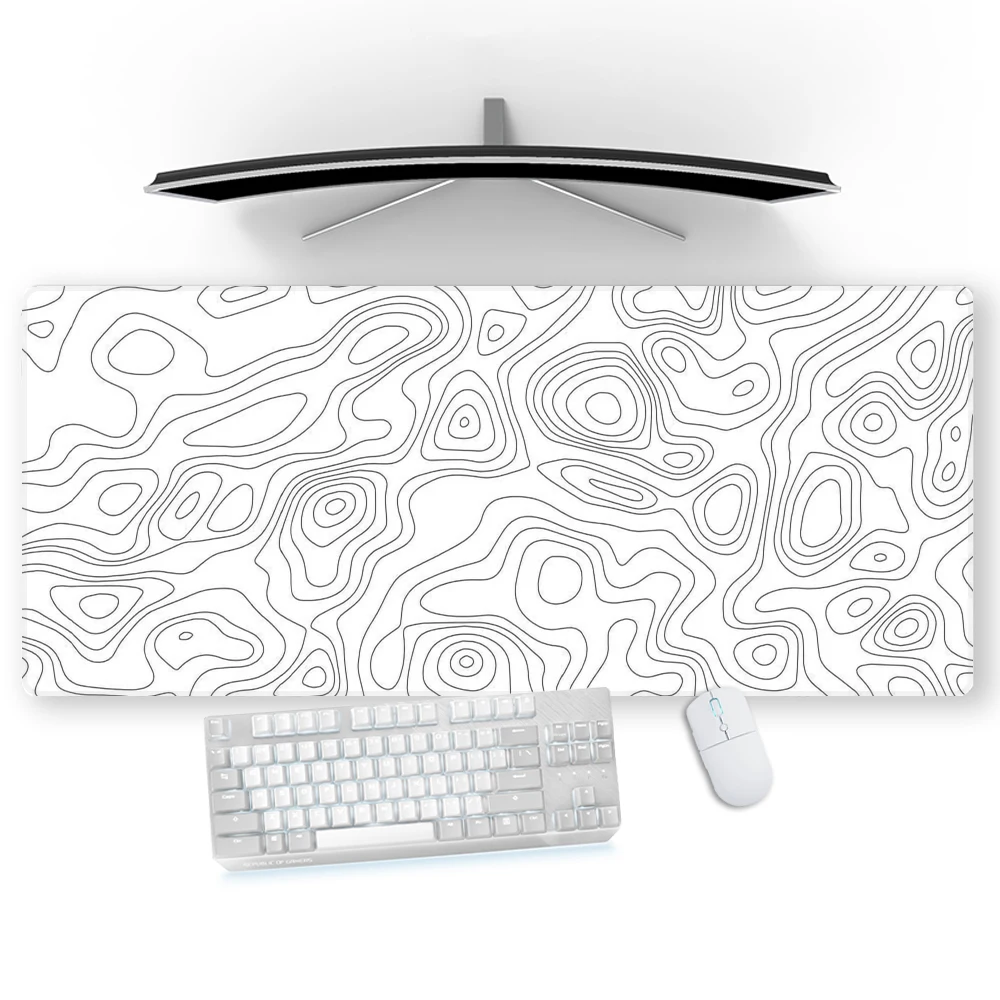 Desk Mat White Big Pc Gamer Mauspad Strata Liquid Accessories Aesthetic 1200x600 Minimalist 100x50 Extra Large 900x400 Custom