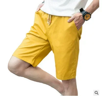 Summer men\'s sports pants, cropped pants, loose work pants, pure cotton shorts, men\'s oversized foreign trade pants