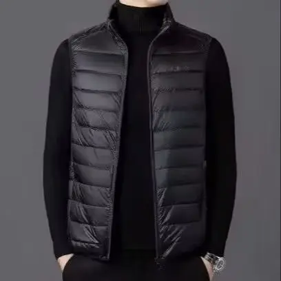 Men Lightweight Cotton Vest Autumn Winter Thin Warm Sleeveless Jacket Casual Slim Fit Waistcoat Large Size Outerwear