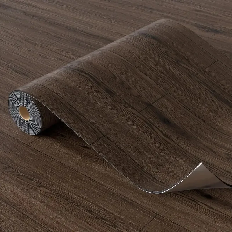 Thickened Wood Grain PVC Self-Adhesive Stickers Waterproof Floor Wall Decals for Indoor Home Decor Easy Peel  Stick