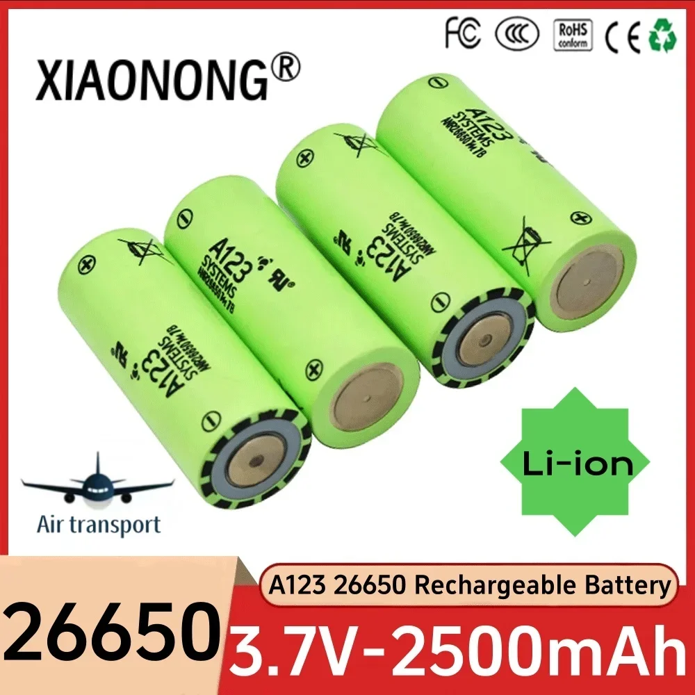 

Newest A123 26650 Rechargeable Battery M1B 26650 2500mah 70a 3.7v Li-ion High Discharge Battery