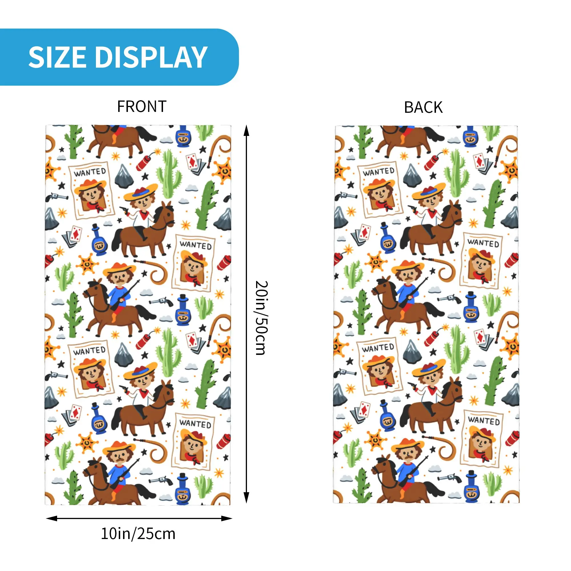 Cartoon Kids Western Cowboy Balaclava Hunting Fishing Cycling Mask UV Protection Soft Motorcycle Face Masks Spring Scarf Bandana view 5