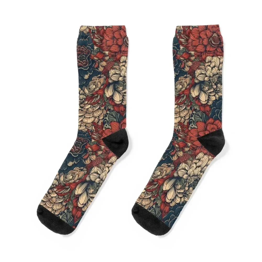 Japanese Flower Tattoo pattern #8 Socks Stockings man kids Socks For Men Women's