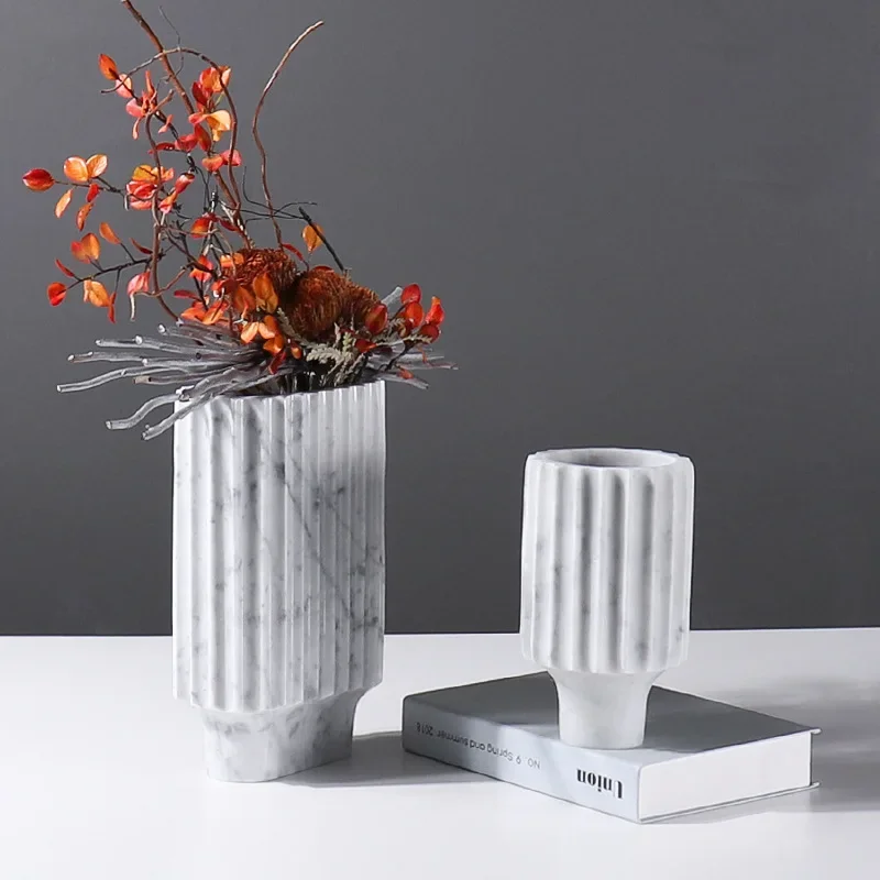 Marble Vase ins Premium Home Hotel B & B Water Cultivator Flower Arranger