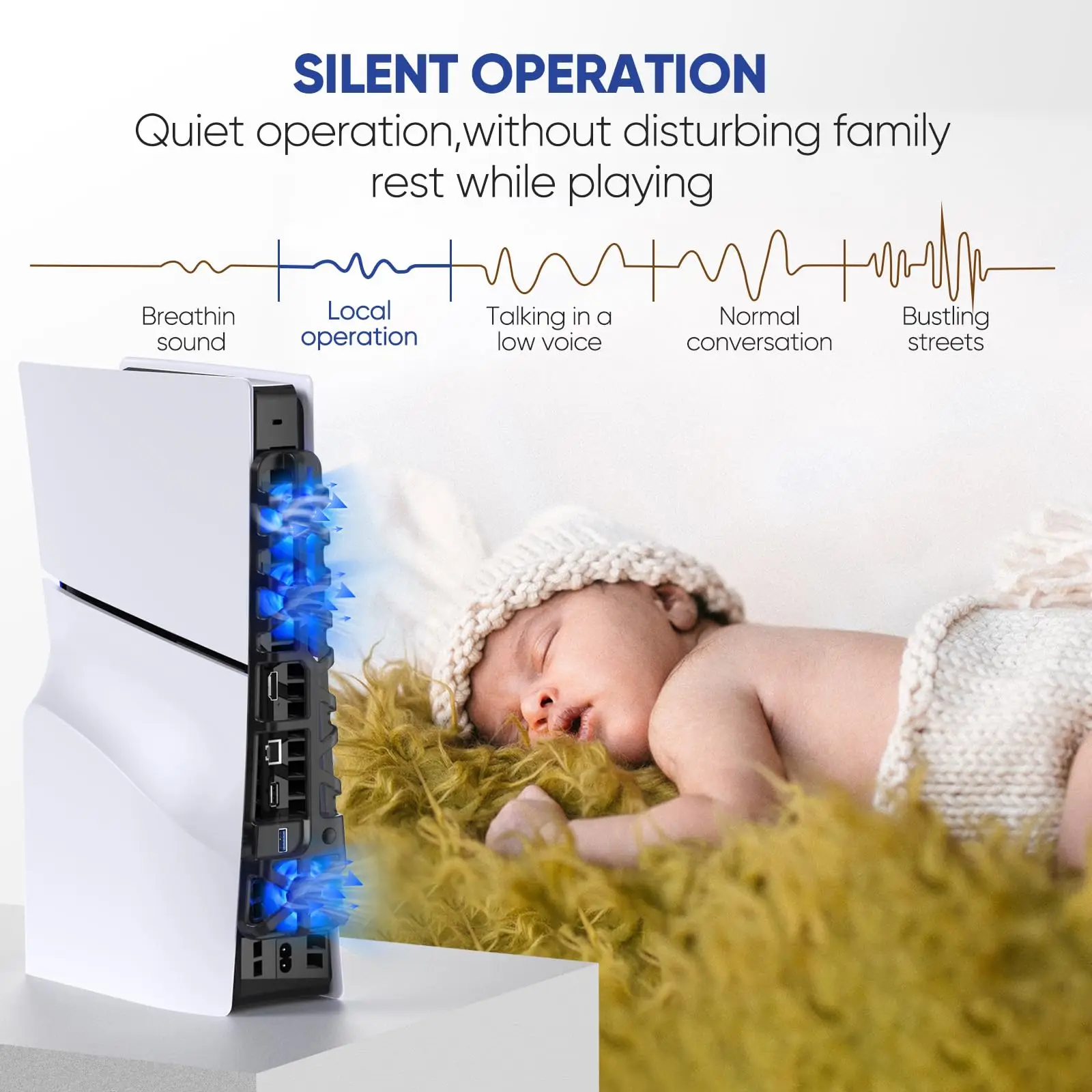 مروحة تبريد رفيعة للبلاي ستيشن 5 ، إصدار القرص ، مع إضاءة RGB ، منفذ USB رقمي ، PS5 ، جديد