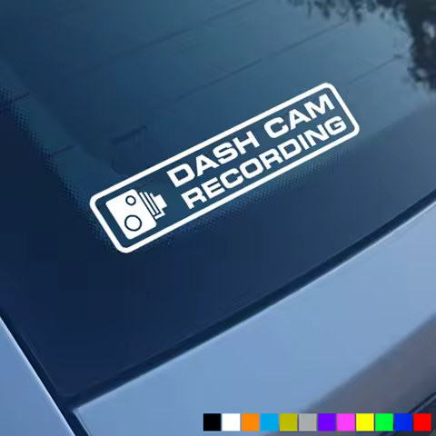 DASH CAM RECORDING Car Stickers Vinyl Bumper Window Funny Hd Camera Decals Decoration