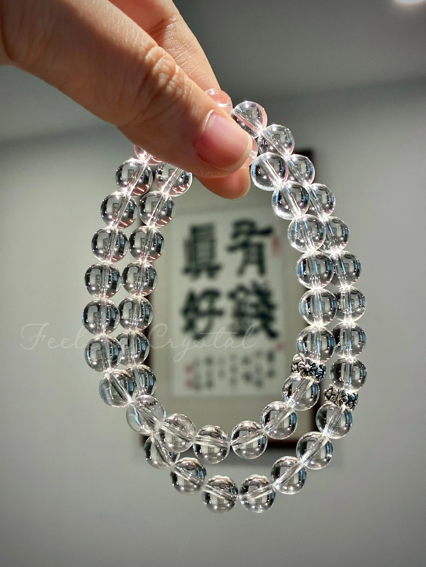 

AETEEY Natural Himalayan Clear Quartz Bracelet Transparent Crystal Healing Beaded Bracelet