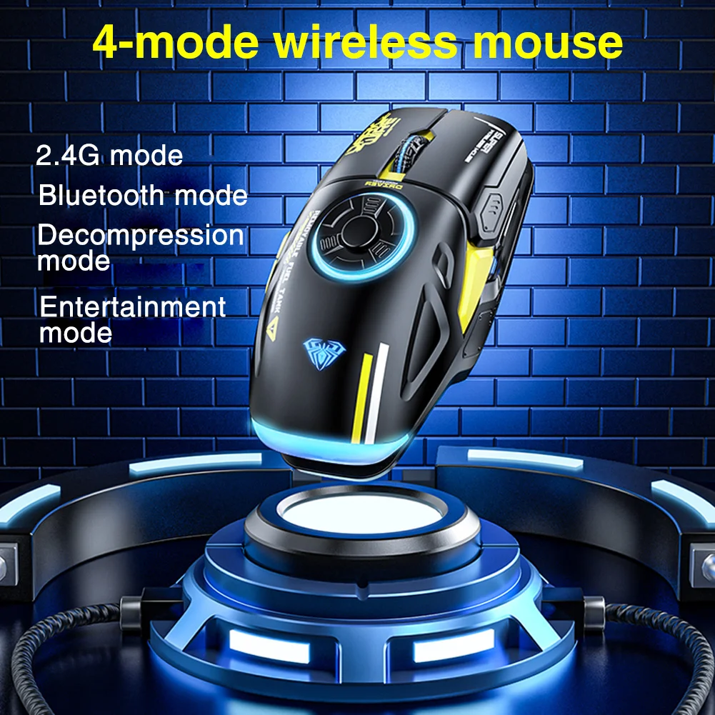 Imagem -03 - Rato Giratório sem Fio Rgb Decompress Charging Rgb Gaming Mice para Gamer Modos Aula-h530