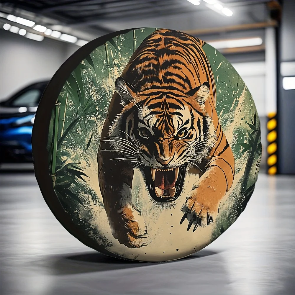

Чехол для запасного колеса Fierce Tiger Art, прочная тканевая водонепроницаемая защита колес