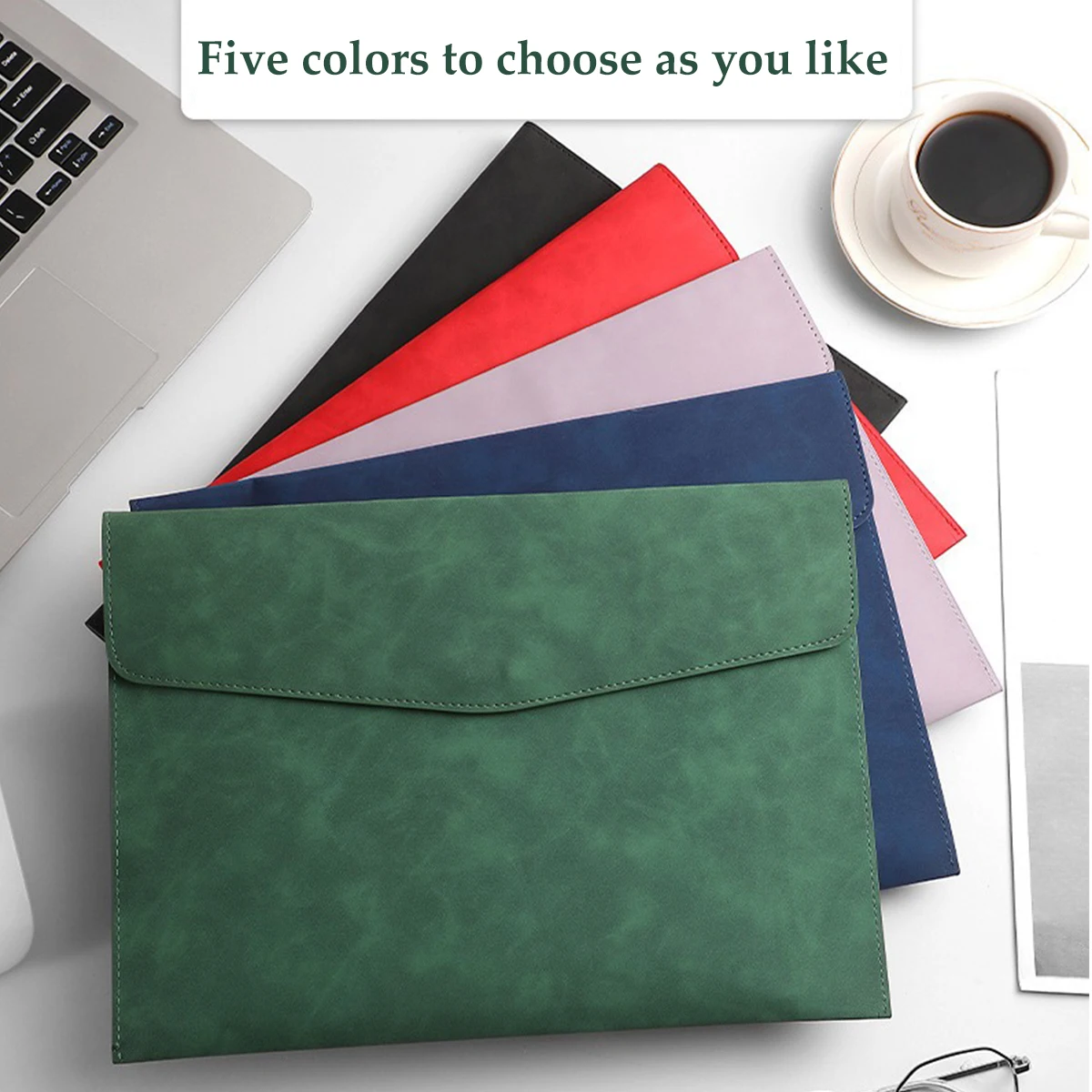 1pcs Leather A4 File Bag Waterproof Wear-resistant Ultra-large Capacity Folder Business Office School File Storage Supplies