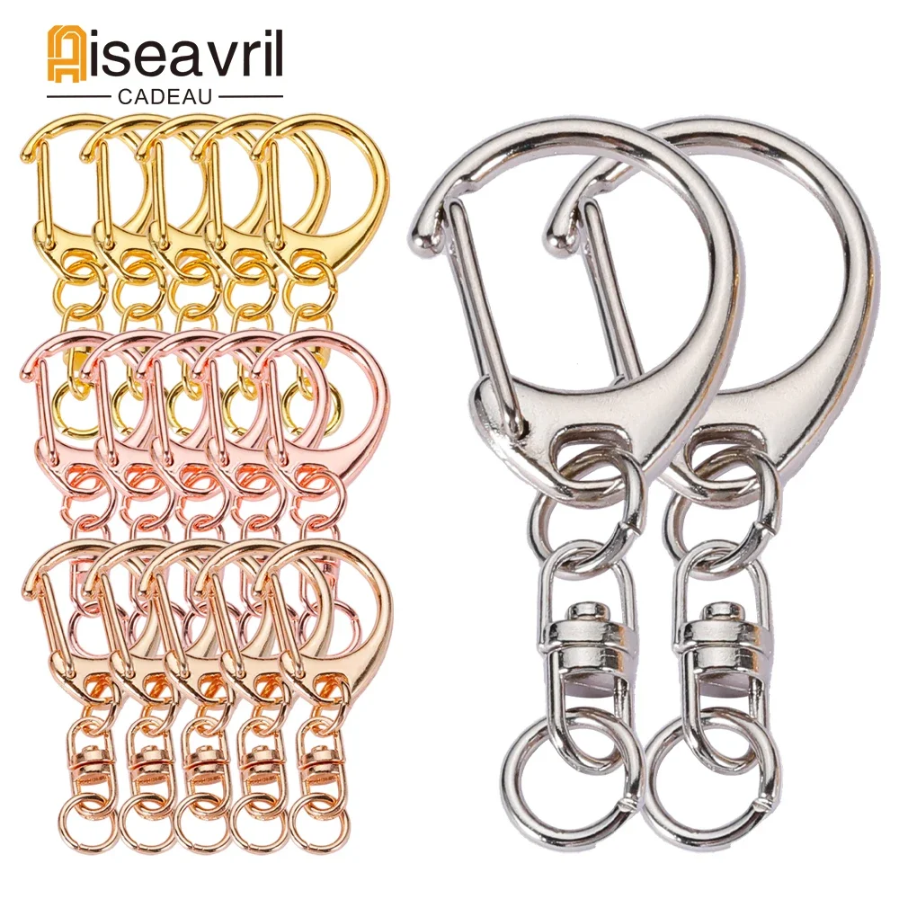 500pcs C Buckle Swivel Clasp Keyring 8 Shape Keychain hanger Ring Metal Hooks Clip Small Clasps Jewellery Making Wholesale