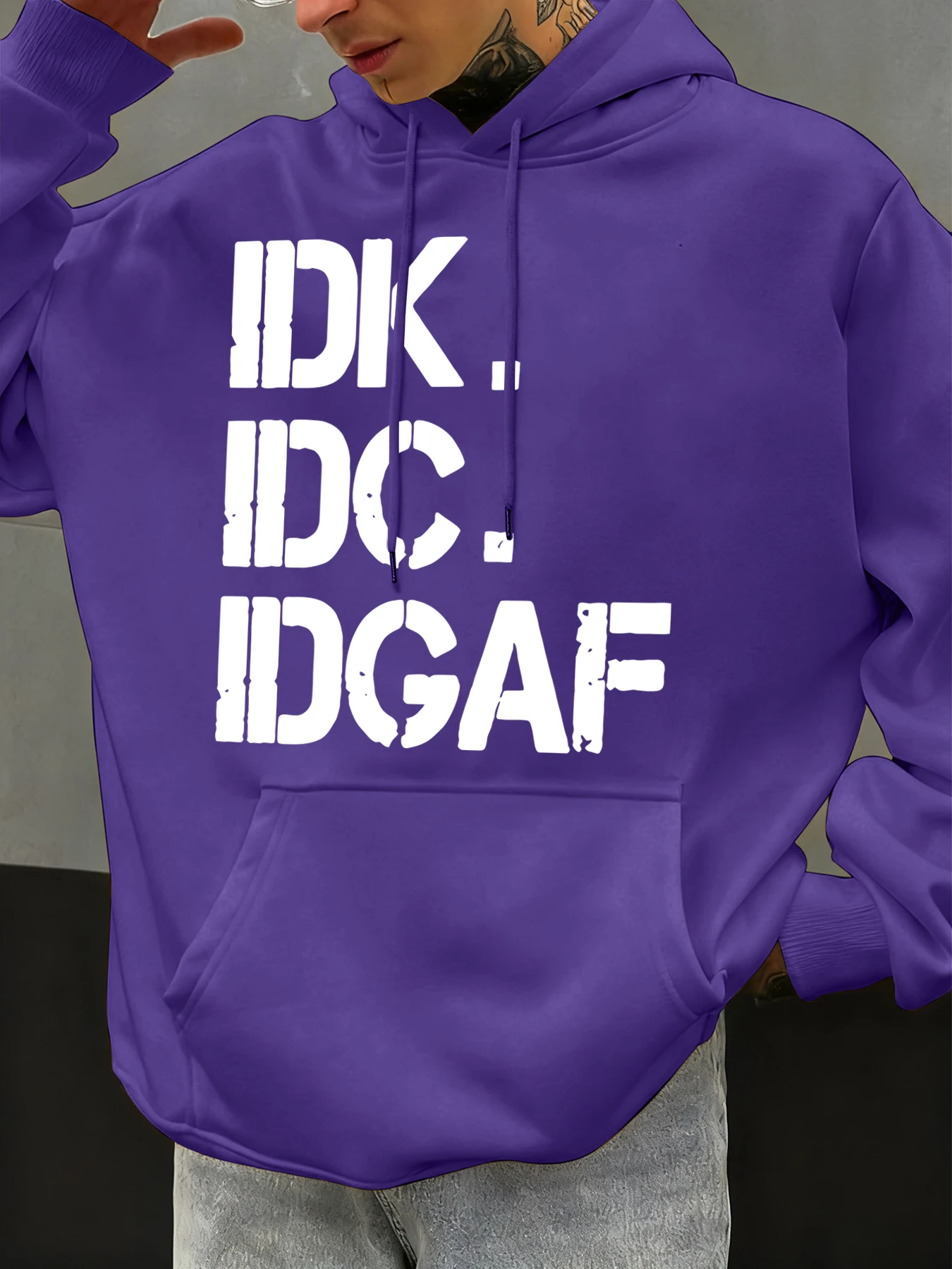 I Don't Care Lustige Print Hoodies Männer Casual Kleidung Mode Y2K Hoody Herbst Fleece Streetwear Bequeme Mantel All-Match
