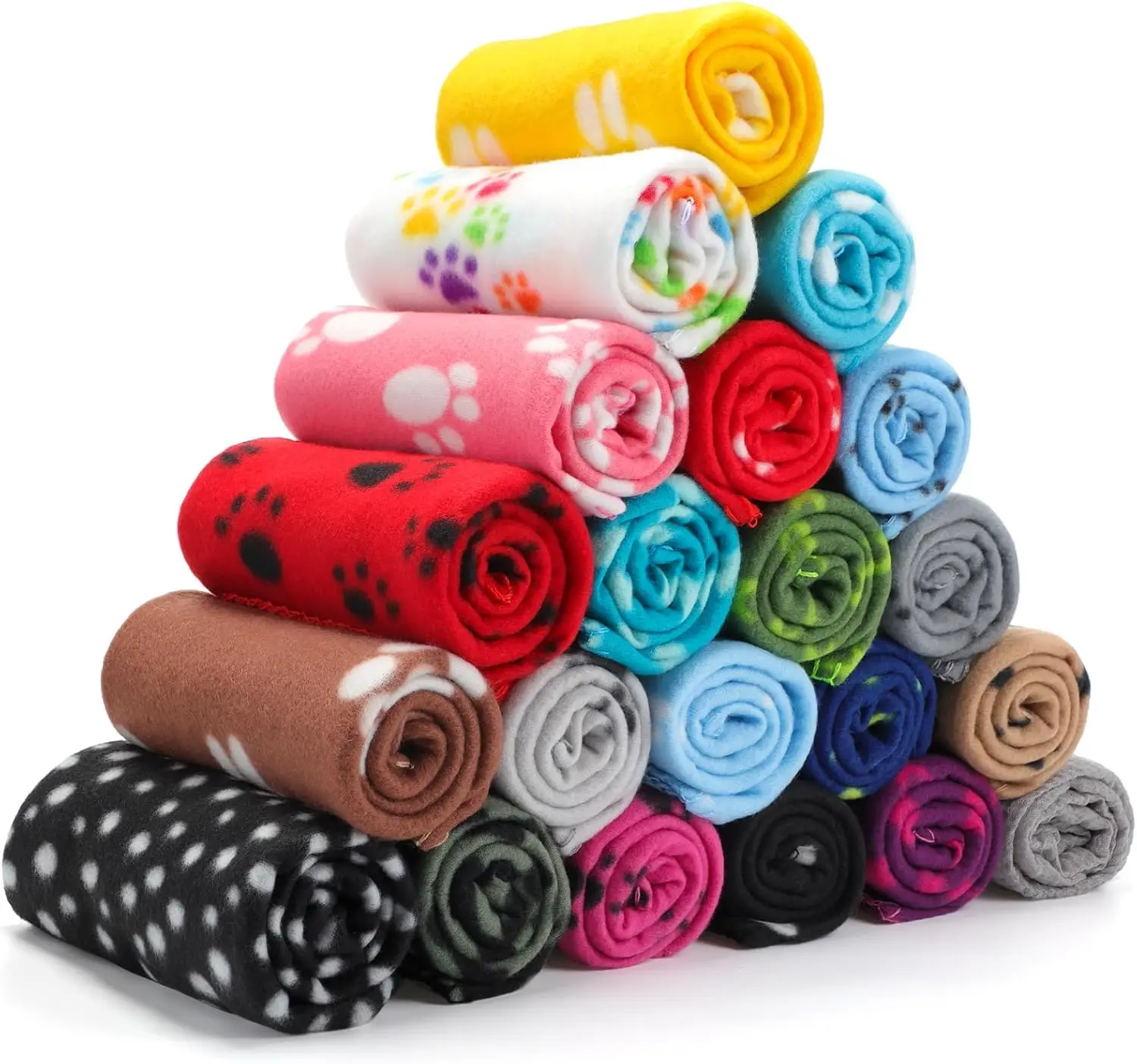 

20 шт. мягких флисовых одеял для собак, теплые покрывала для лежанок для собак и кошек, 39x27,6 дюймов, с рисунком лап