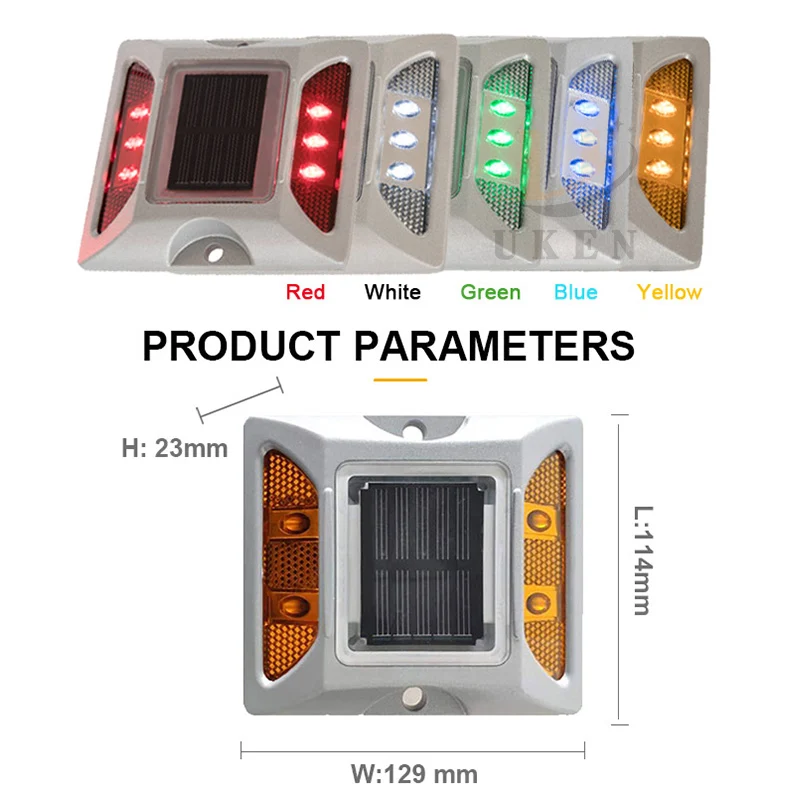 المكتبة الذكية الألومنيوم Led الشمسية القط العين وامض الرصيف ماركر حوض الضوء عاكس الطريق مسمار السعر الطريق سبايك #6