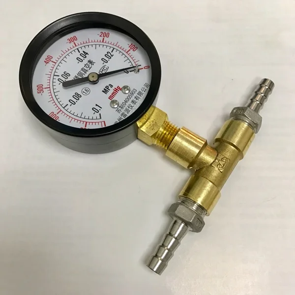 62mm vacuum gauge -0.1-0mpa with three-way and gas pipe joint accessories pagoda outer diameter 6-12mm