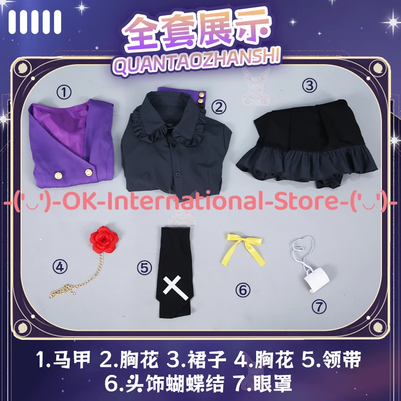 Take On Me Togashi Yuuta Rikka Takanashi Cosplay Costume Anime Game Character Outfit Halloween Carnival Party Uniform Suit