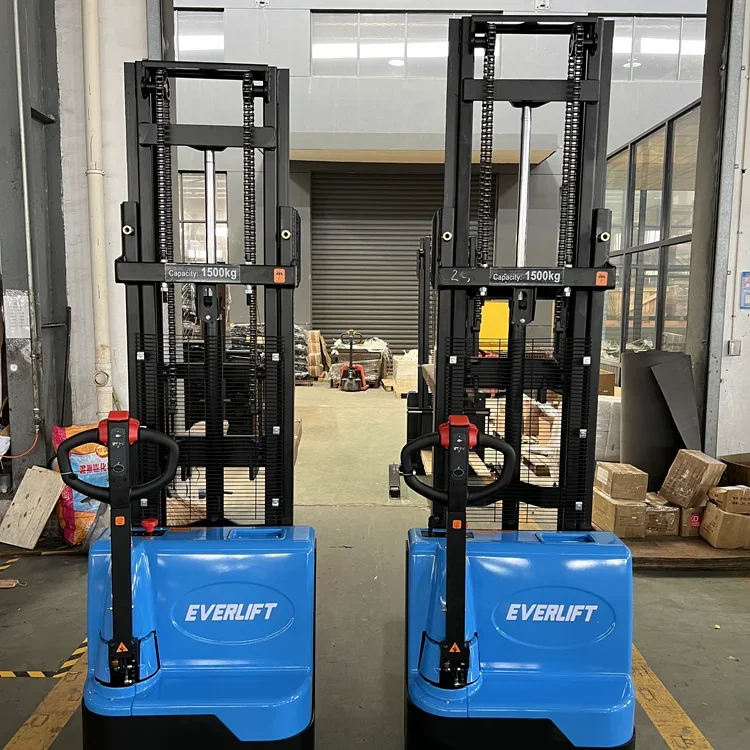 EVERLIFT هليكوبتر رافعة شوكية اسلكية مكدس البليت الكهربائية مكدس شاحنة البليت الكهربائية سعر الصين رافعة شوكية 15J