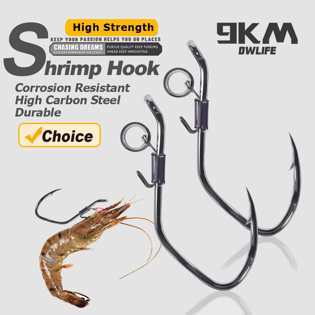 

9KM Live Shrimp Hooks 10~15Pcs Live Catfish Hook Fishing Shrimp Holder Hook High Strength Saltwater Freshwater