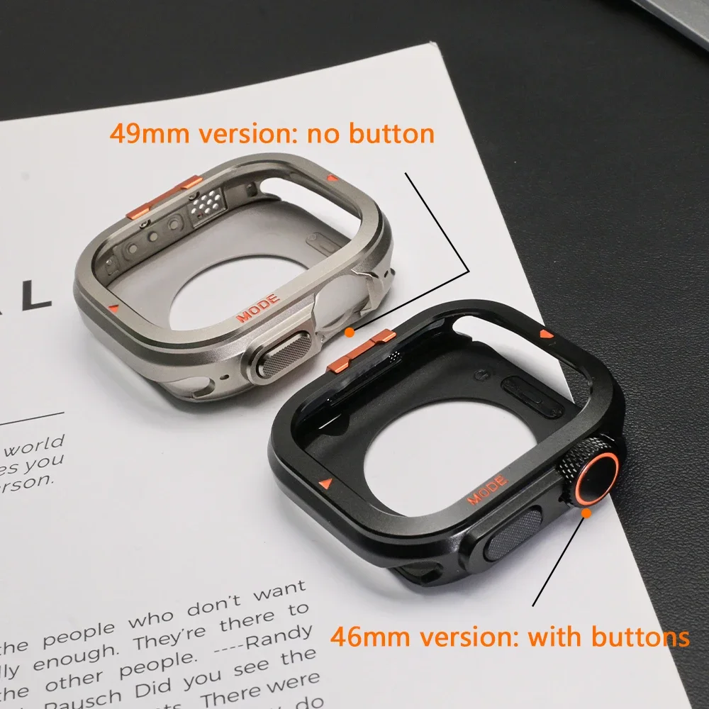 Pulseira de titânio luxuosa + capa para apple watch band ultra 3 2 49mm pulseira de metal para iwatch série 11 10 46mm 9 8 7 6 se3 45mm 44mm