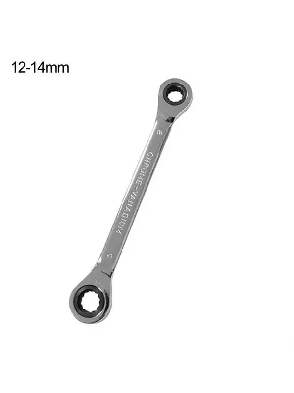 Chrome Vanadium Ring Double Head Ratchet Wrench Reversible 8-10-12-14-17-19mm Ratchet Combination Spanner Set