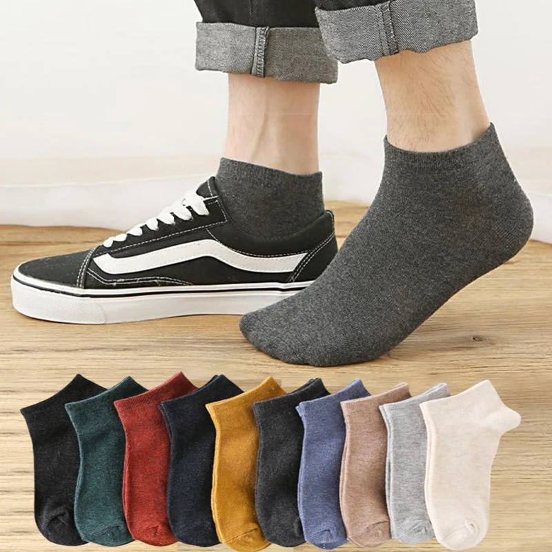 10 Pairs Men Socks Breathable High Quality Casual Ankle Sock Sweat-absorbing Simple Comfortable Short Sox Fashion Male Sokken