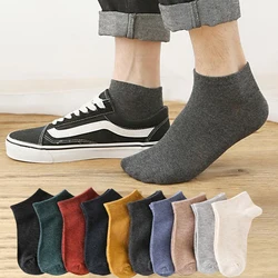 10 paia di calzini da uomo calzini alla caviglia Casual traspiranti di alta qualità che assorbono il sudore semplice e confortevole corto Sox moda maschile Sokken