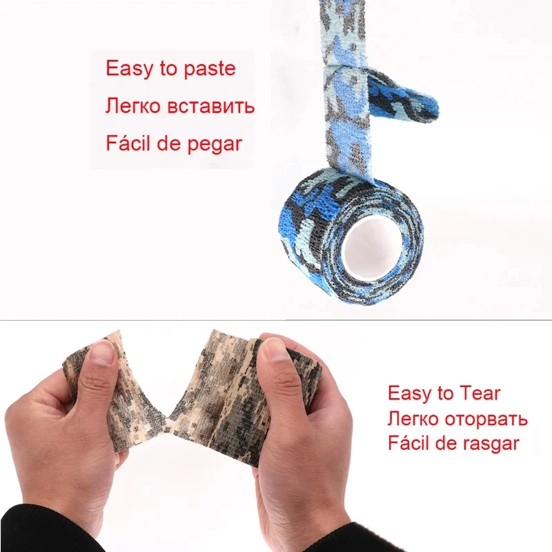 Selbstklebende elastische Tarnbandage – 4,5 m langes Finger-, Gelenk- und Kniestützband, Mehrzweckzubehör für Jagdtarn – Detail 3