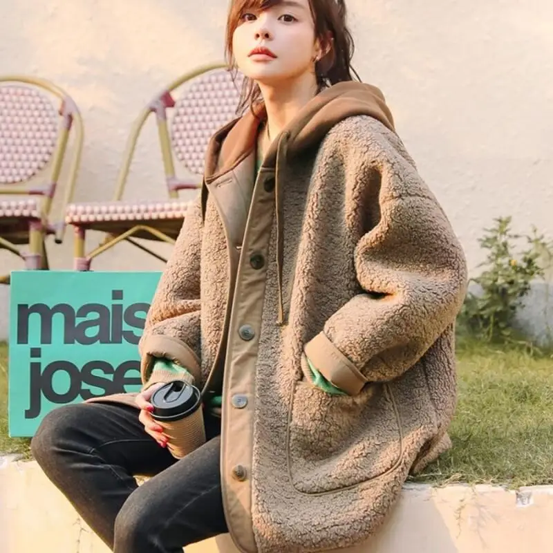 ملابس علوية نسائية شتوية بأكمام جديدة للتنقل ملابس خارجية لطيفة ورائعة سترة كورية معطف طويل كوري شعبي #6