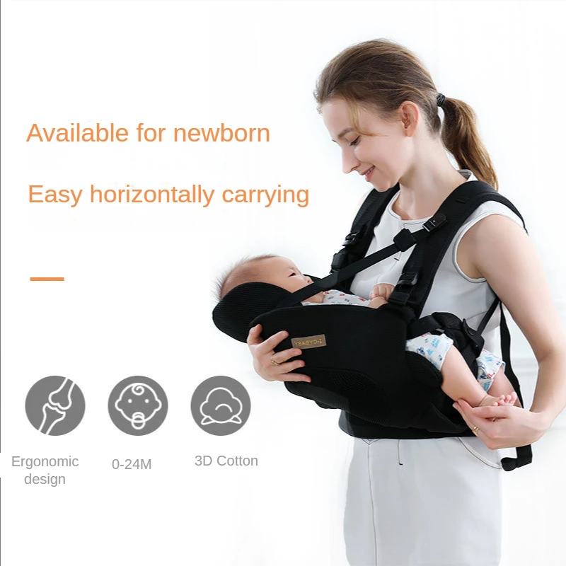 Baby Carrier,Newborn to Toddler, Baby Wrap Backpack Carrier with Lumbar Support＆ Baby Infant Toddler,Horizontal Front Back Carry