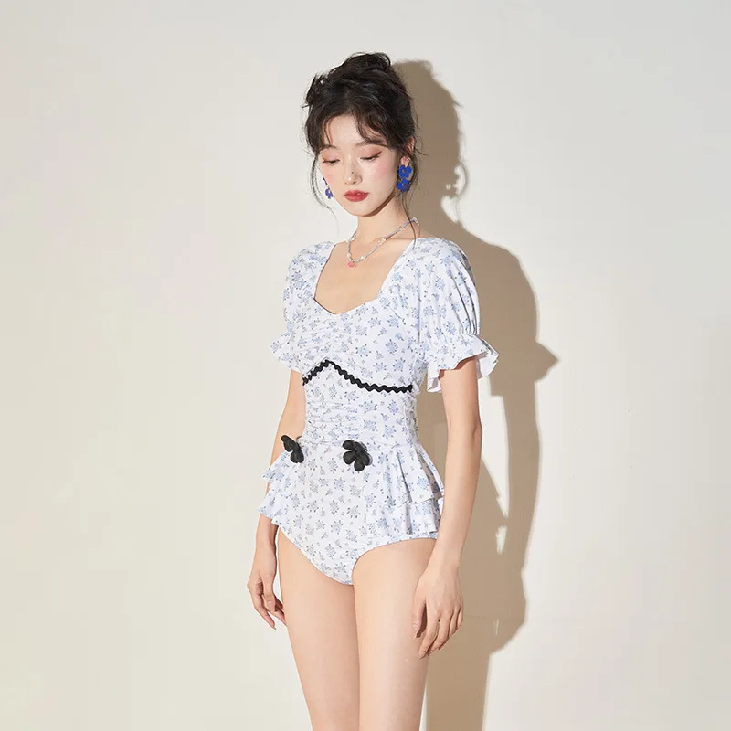 Wisuwore Korea 2023 new small fresh swimsuit women\'s triangle conservative small breast sweet student hot spring swimsuit