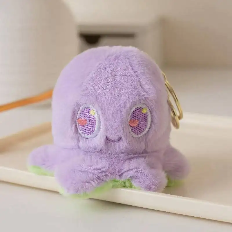 Lo último en llavero con colgante de mochila de pulpo con tapa de tortuga, muñeco de peluche Kawaii, regalo bonito de Anime de dibujos animados para amigos en festivales