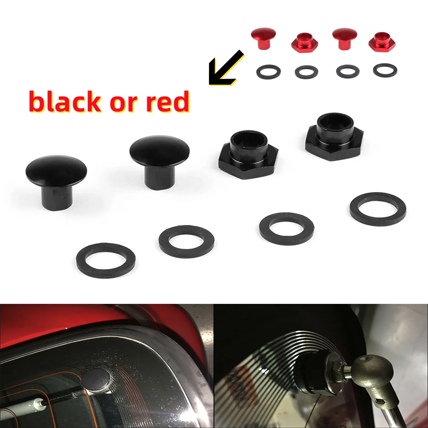 4ps Rear Glass Strut Hardware Kit  Black/Red For 1992-1995 Honda Civic 3Dr Hatchback EG6 CRV Car Replacement Accessories Parts