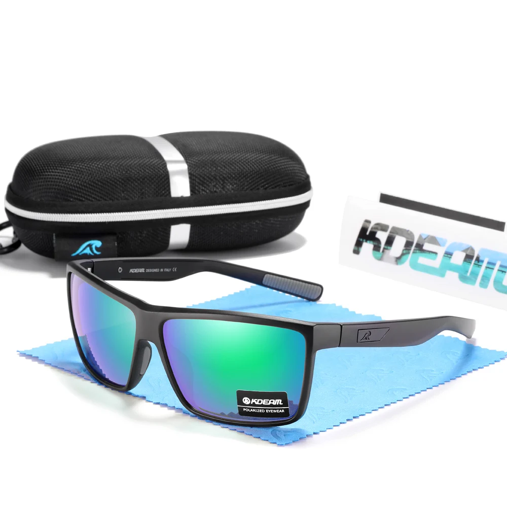 KDEAM Scratch Widerstand Sonnenbrille Männer Polarisierte 100% UV Schutz Sonnenbrille Integral Frühling Scharniere Und Gebogene Tempel KD029 – Detail 18