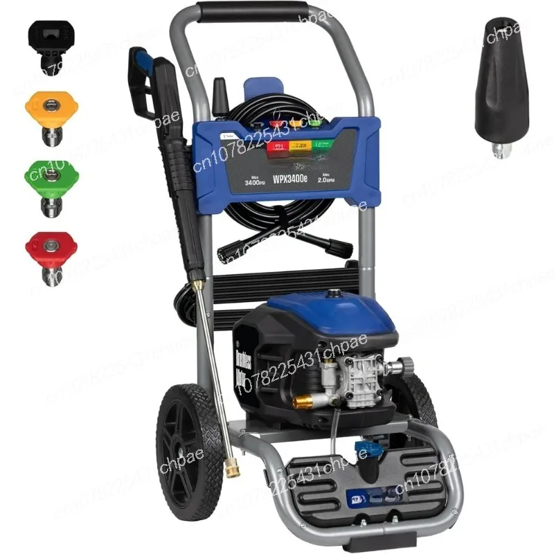 WPX3400e Electric Pressure Washer, 3400 Max PSI and 2.0 Max GPM, Brushless Motor, Onboard Soap Tank, Spray Gun and Wand