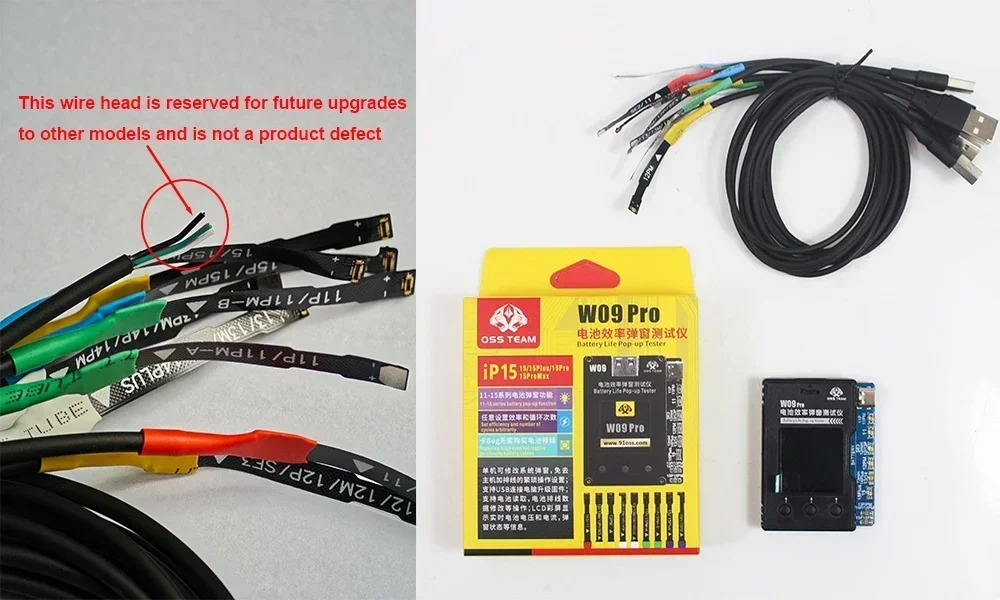 OSS W09 Pro V3 Battery Life Pop-up Tester for IPhone11-15PM Detection Modify Battery Efficiency 100% Cycle Health Data Tool
