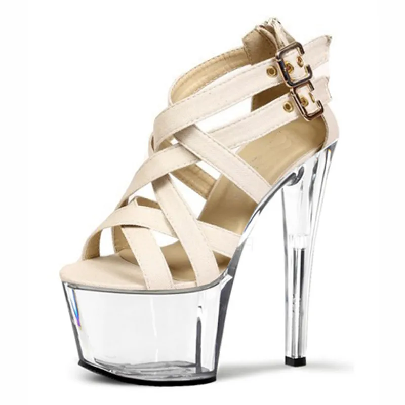 

Новые сексуальные сандалии-гладиаторы с ремешком на щиколотке, хрустальная подошва, модельные сандалии для вечеринок на высоком каблуке 17 см.
