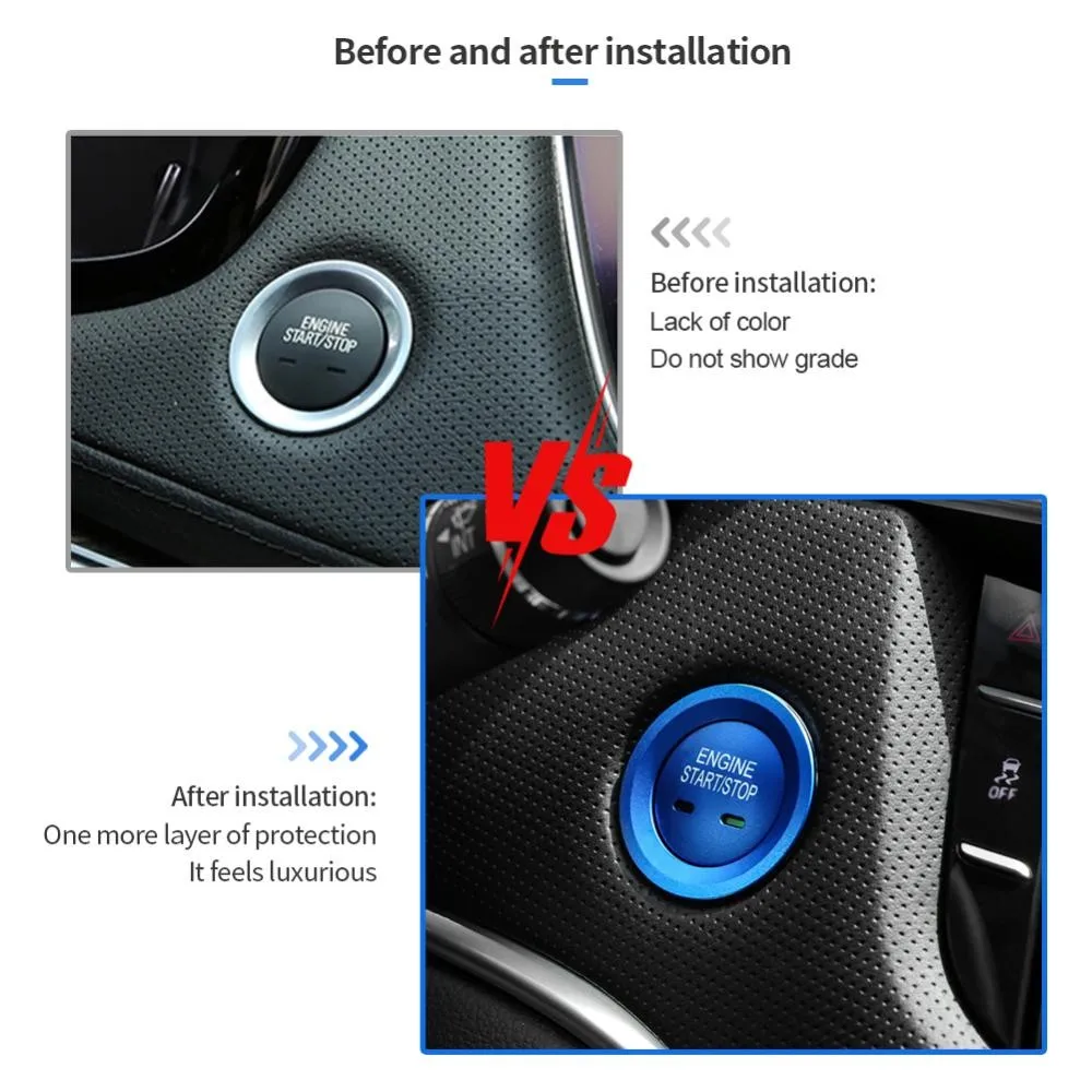 لسيارة شيفروليه هولدن الاعتدال كروز ماليبو تراكس إمبالا ترافيرس تاهو الضواحي سيارة بدء تشغيل المحرك زر التوقف غطاء حلقة الكسوة #3