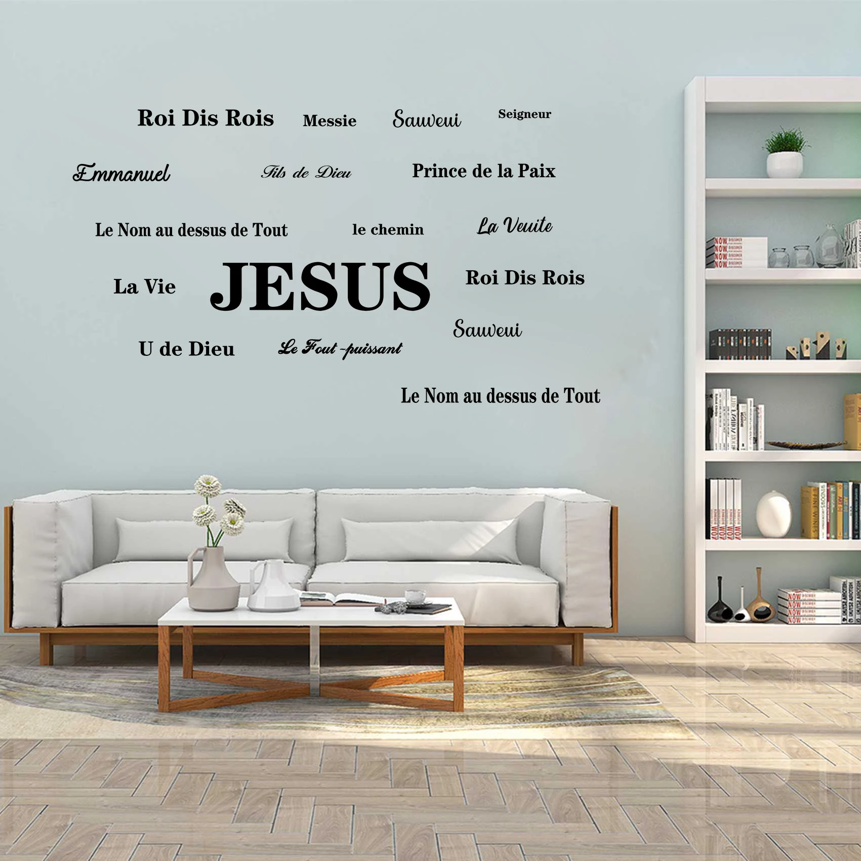 Divine jesus sentence Decorative Wall Sticker For Home Decor Art text Decal Jesus word Vinyl Stickers For Living Room