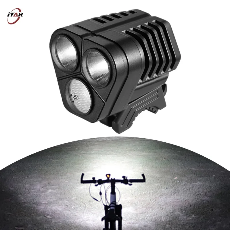 Custom Luces Para Bicicleta Luz Fahrrad Licht 3600LM XML2 Led High-Low Beam IP66 Aluminum Bycicl Head Cycle Bike Bicycle Light