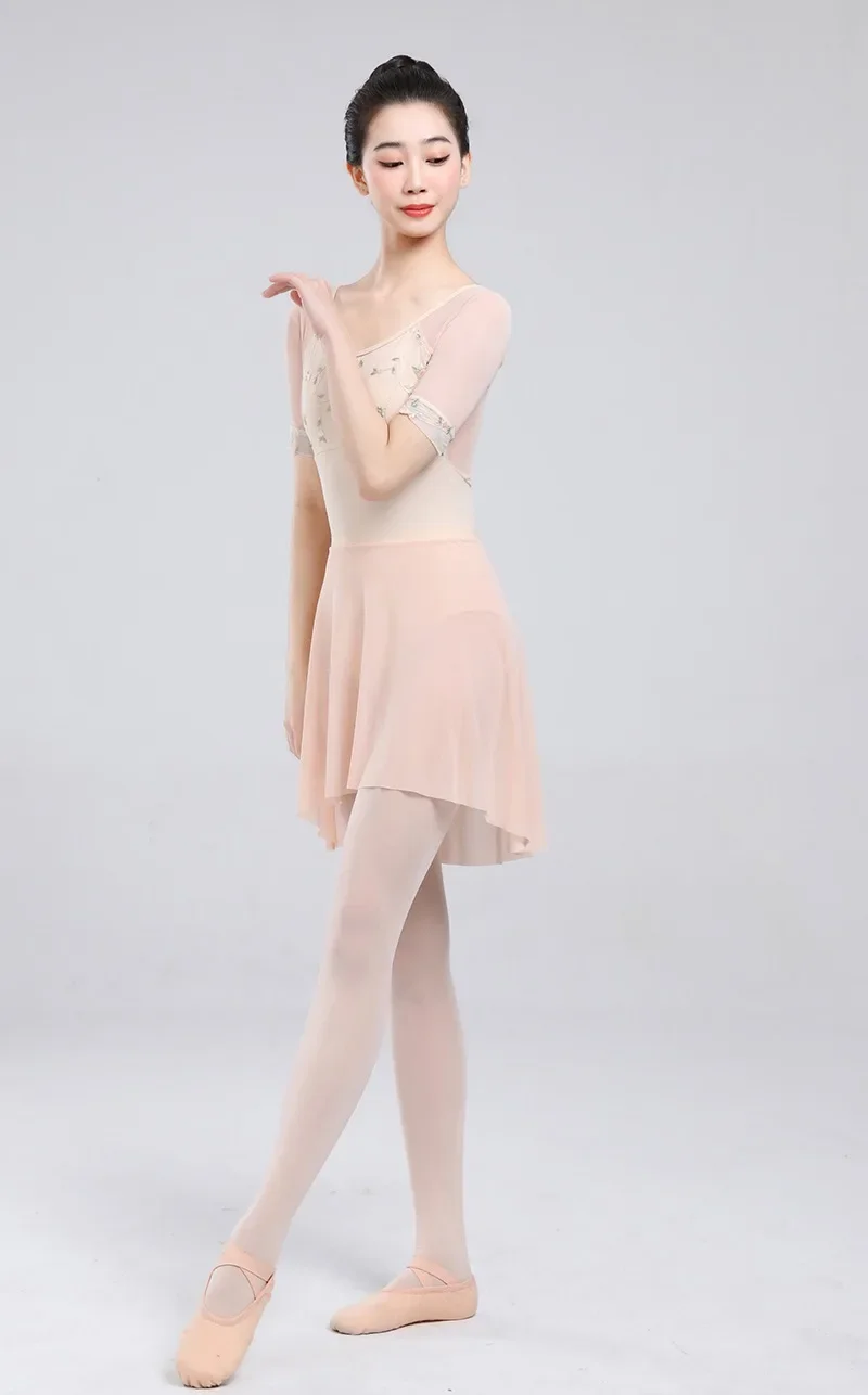 Middle Sleeve Ballet Leotard Adult 2024 New High Quality Practice Ballet Dancing Wear Women Dance Team Gymnastics Coverall