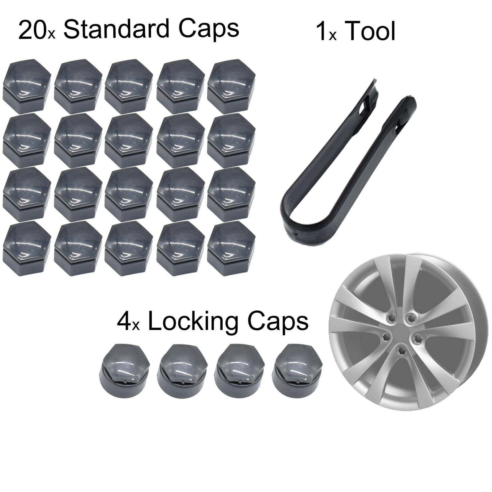 24PC 22mm Car Wheel Nut Cap Tyre Hub Protection Covers For Opel Insignia Insignia 2010-2017 Exterior Decoration