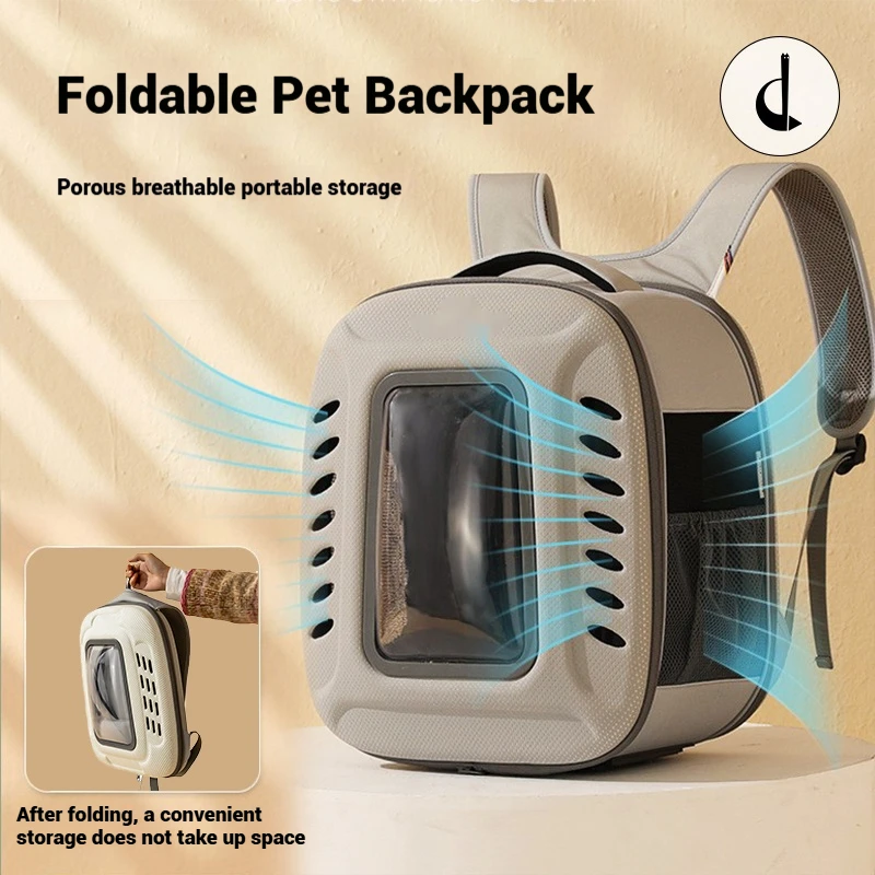 Pet Cat Carrier Backpack Breathable Travel Outdoor Shoulder Bag For Small Dogs Cats Portable Packaging Foldable Pet Supplies