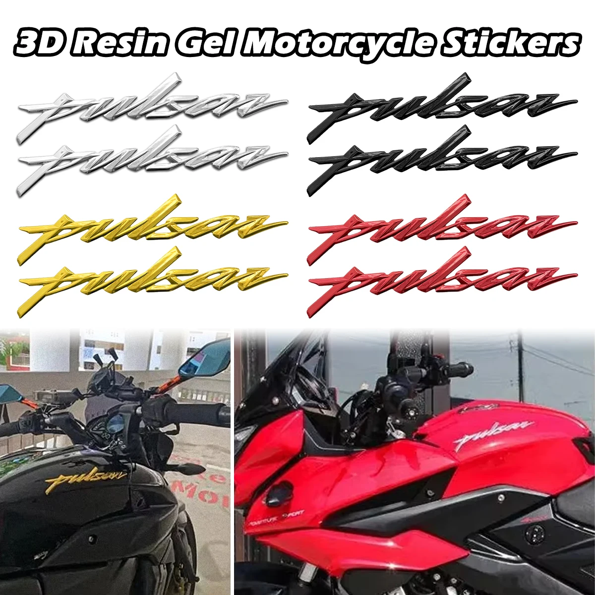 3D Resin Gel Motorcycle Emblem Stickers Moto Accessories Decals For Bajaj Pulsar 200 NS/200 RS/200 AS 200RS 200NS 180 150 N250