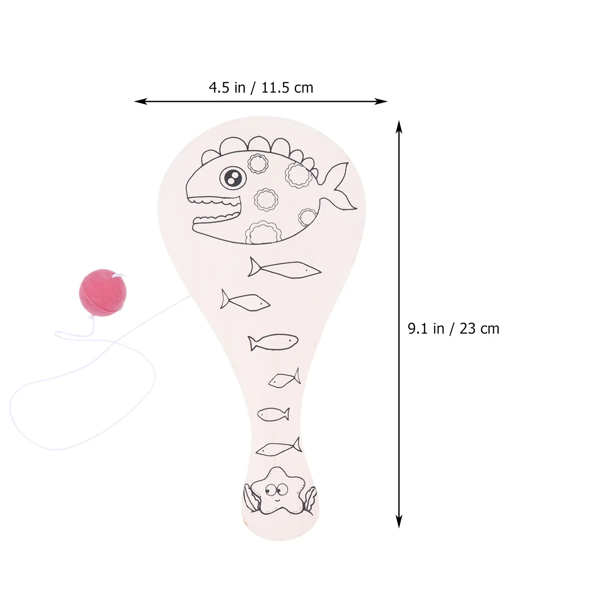 Raqueta de pintura de madera para niños, artesanía de Graffiti hecha a mano, proyecto de arte artesanal, herramienta ecológica gruesa para clases manuales y hogares, 2 uds.